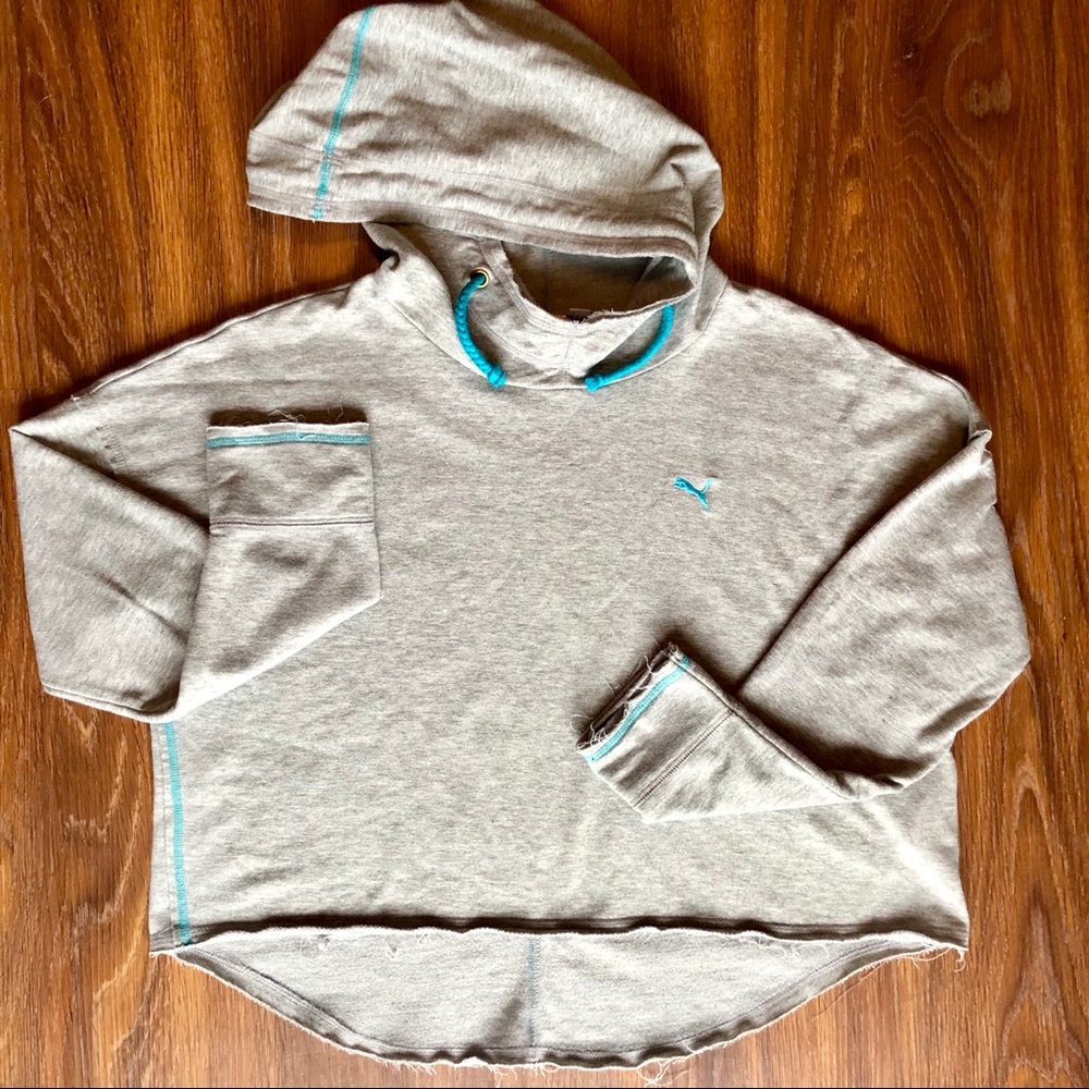 Puma- Women’s Crop Raw Hem Hoodie Size L